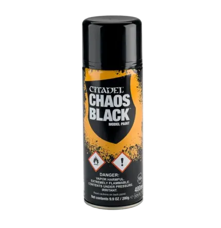 Warhammer 40K Citadel : Chaos Blaxk Spray (Basecoat) - 400ml